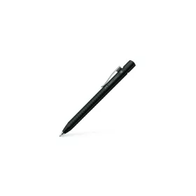   Golyóstoll, 0,35 mm, nyomógombos, metál fekete tolltest, FABER-CASTELL "Grip-2011", kék