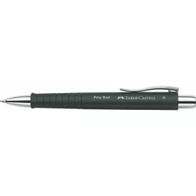   Golyóstoll, 0,7 mm, nyomógombos tolltest, fekete tolltest, FABER-CASTELL "Poly Ball", kék