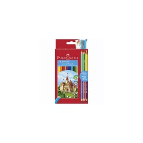   Színes ceruza készlet, hatszögletű, FABER-CASTELL, 12 különböző szín + 3 db bicolor ceruza