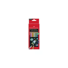   Színes ceruza készlet, hatszögletű, FABER-CASTELL, 10 különböző metál szín