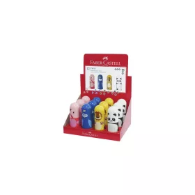 Hegyező, egylyukú, tartályos, radírral, display, FABER-CASTELL