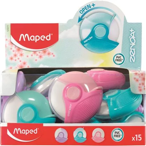 Radír display, MAPED "Zenoa Plus", pasztell színek - 15db