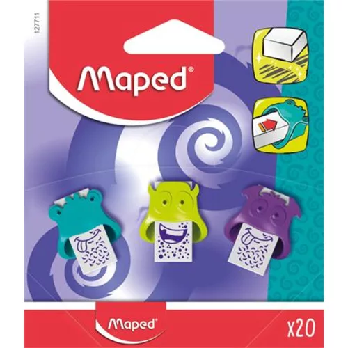 Radír display, MAPED "Little Monster", vegyes színek - 20db