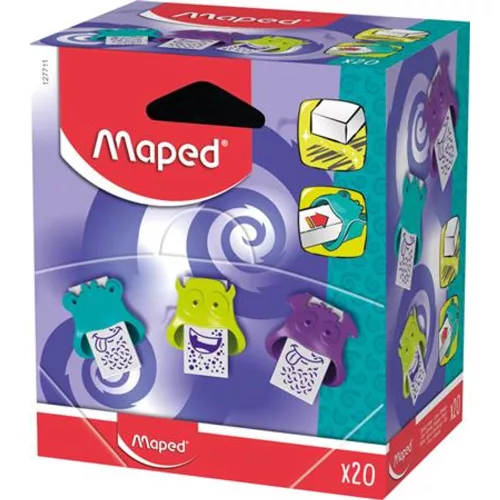 Radír display, MAPED "Little Monster", vegyes színek - 20db