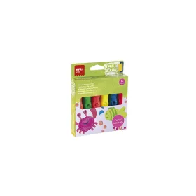   Tempera készlet, ecsetvégű tubusban, APLI Kids "Paint&Fun", 6 különböző neon szín