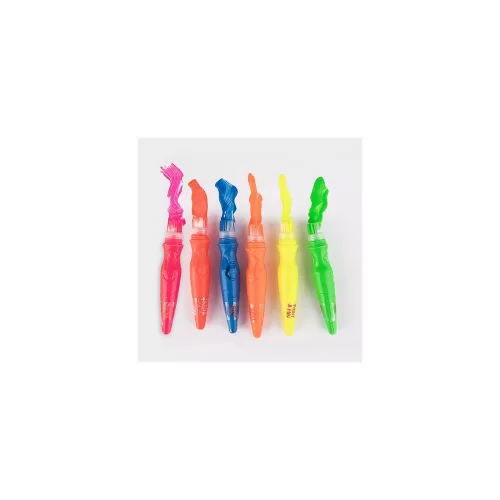 Tempera készlet, ecsetvégű tubusban, APLI Kids "Paint&Fun", 6 különböző neon szín