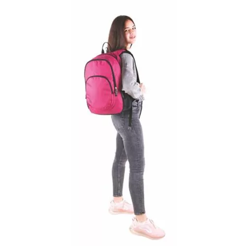 Hátizsák, 2in1, notebook tartóval és audió csatlakozóval, PULSE "Teens", pink-fekete