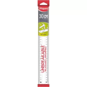   Vonalzó, műanyag, törhetetlen, 30 cm, MAPED "Study Unbreakable", átlátszó