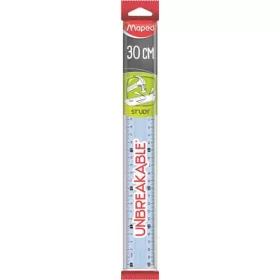   Vonalzó, műanyag, törhetetlen, 30 cm, MAPED "Study Unbreakable", vegyes színek