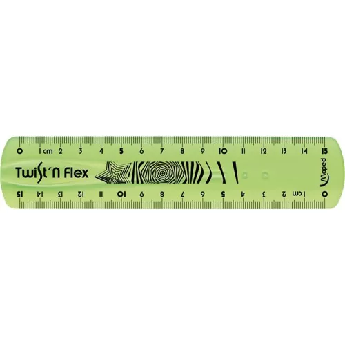 Vonalzó, műanyag, törhetetlen, 15 cm, MAPED "Twist`n Flex"