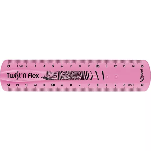 Vonalzó, műanyag, törhetetlen, 15 cm, MAPED "Twist`n Flex"