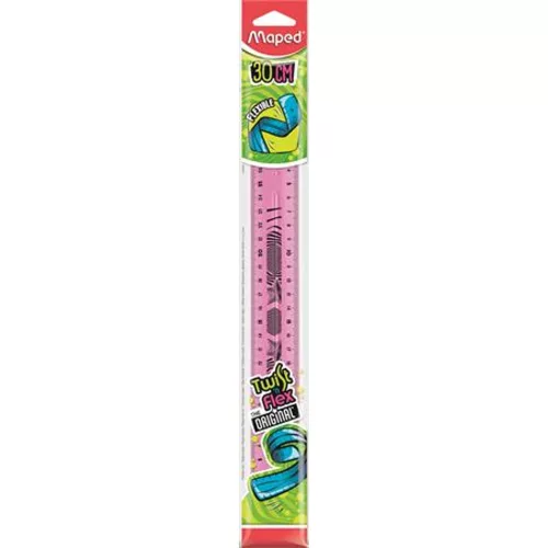 Vonalzó, műanyag, törhetetlen, 30 cm, MAPED "Twist`n Flex"