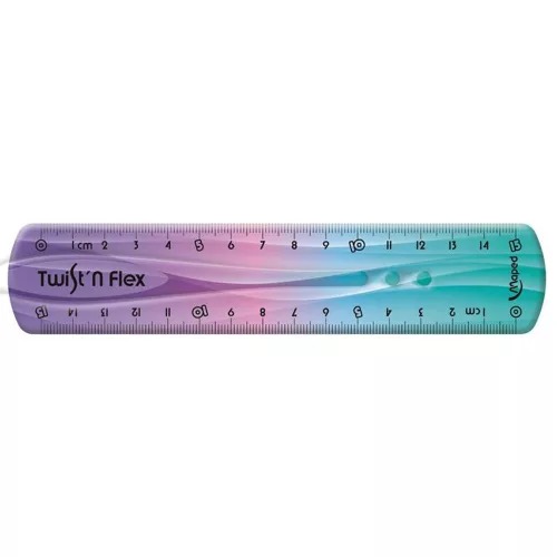 Vonalzó, műanyag, 15 cm, MAPED "Twist`n Flex Decor"