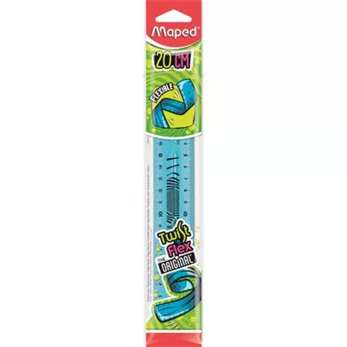 Vonalzó, műanyag, törhetetlen, 20 cm, MAPED "Twist`n Flex"