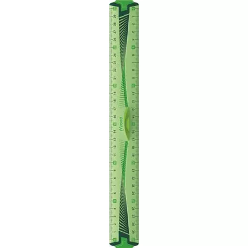 Vonalzó, műanyag, hajlítható, 30 cm, leszorítóval, MAPED "Flex"