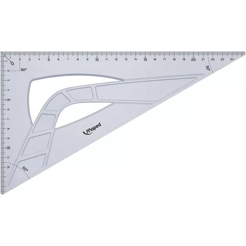 Háromszög vonalzó, műanyag, 60°, 26 cm, MAPED "Geometric"