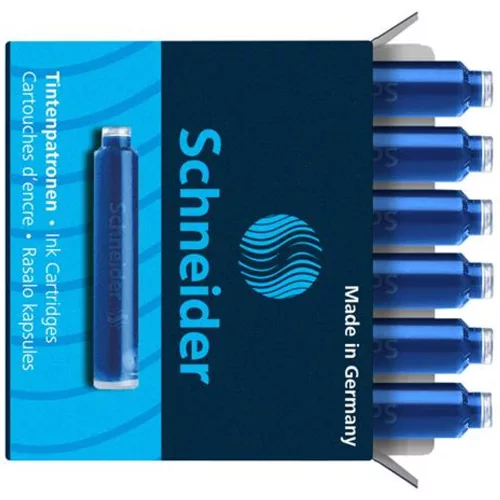 Töltőtoll patron, SCHNEIDER, királykék - 6 db