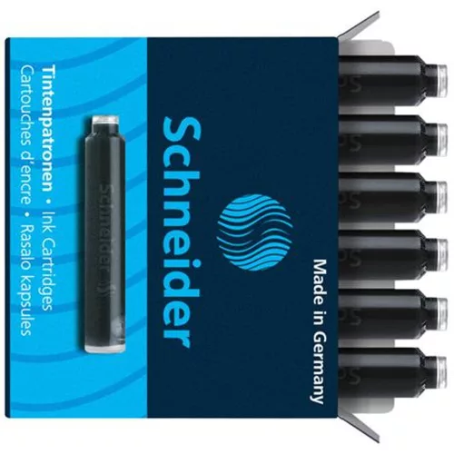 Töltőtoll patron, SCHNEIDER, fekete - 6db