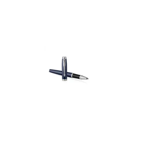 Rollertoll, 0,5 mm, ezüst színű klip, kék tolltest, PARKER