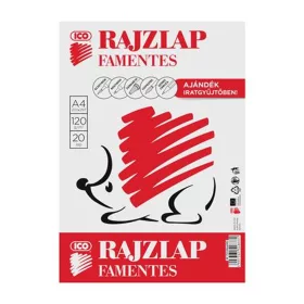   Rajzlap, famentes, A4, 120 g/m2, ICO "Süni" - 20 lap
