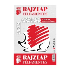   Rajzlap, félfamentes, A4, 120 g/m2, ICO "Süni" - 20 lap