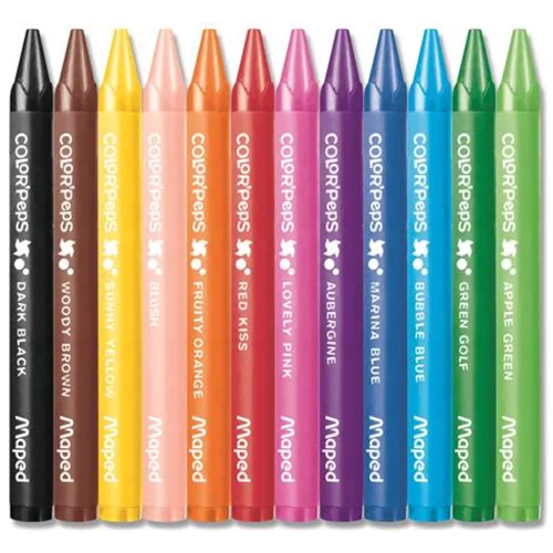 Zsírkréta, MAPED "Color`Peps Wax", 12 különböző szín