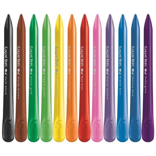 Zsírkréta, MAPED "Color`Peps" PlastiClean, 12 különböző szín