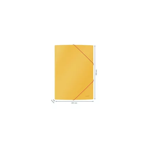 Gumis mappa, 15 mm, karton, A4, LEITZ "Cosy", melegsárga